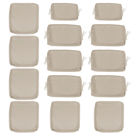 Cushion Covers For 7 Piece Wicker Sectional Sofa, 14 Pack Seat And Back Slipcovers With Zipper