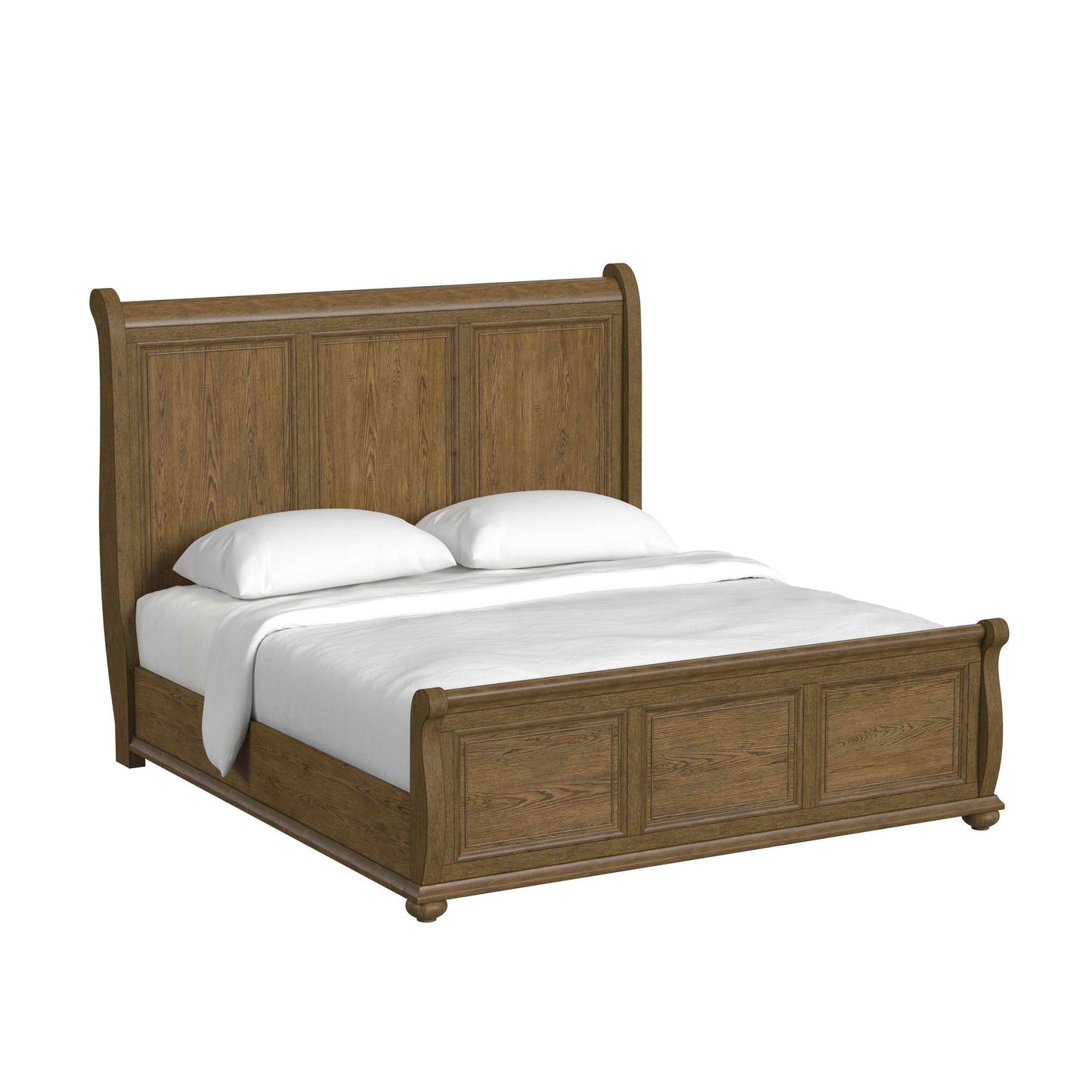 Heritage & Home - King Sleigh Bed - Oak Brown