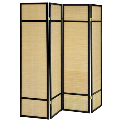 Sensei - 4 Panel Bamboo Room Divider Folding Screen - Natural