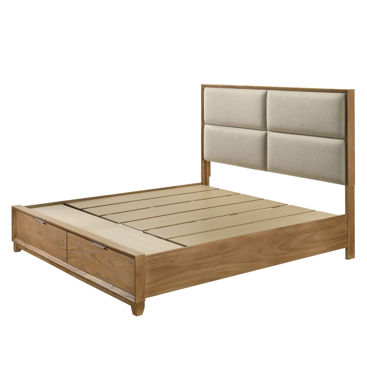 Contemporary Storage Platform Bed With Ultra Plush Headboard