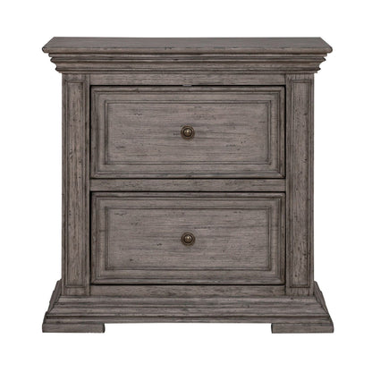 Big Valley - 2 Drawer Night Stand w/ Charging Station