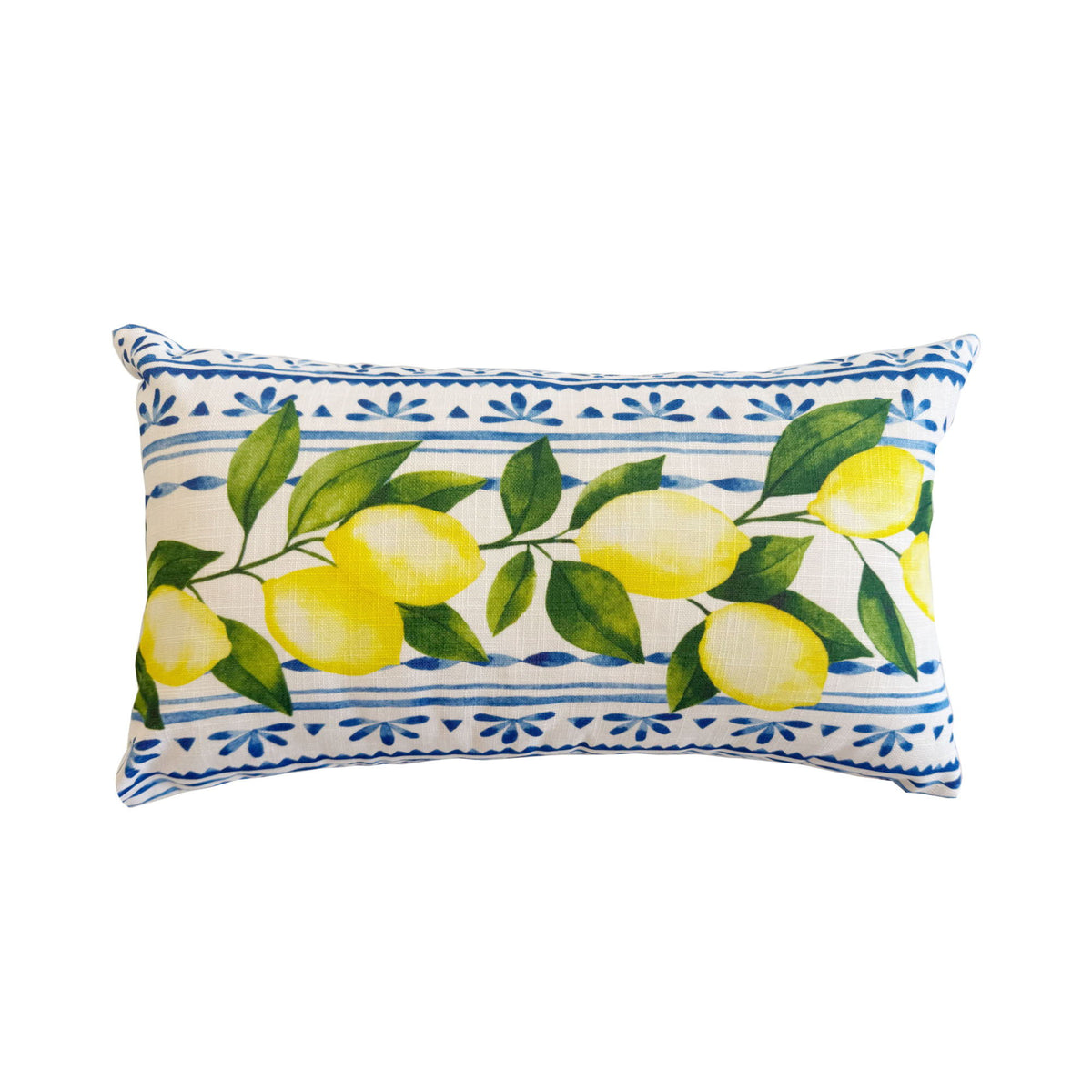 Summer Fresh Lemon Lumbar Outdoor Pillows - Multi