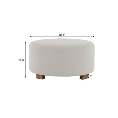 Round Ottoman, Minimalist Footstool - White