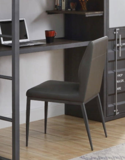 Cargo - Synthetic Leather Chair - Gray / Gunmetal