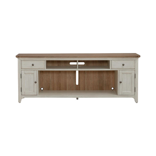 Fireplace TV Consoles - 80" Fireplace TV Console - Brown