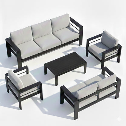 Outdoor Patio Set, All-Weather With Thick Cushions