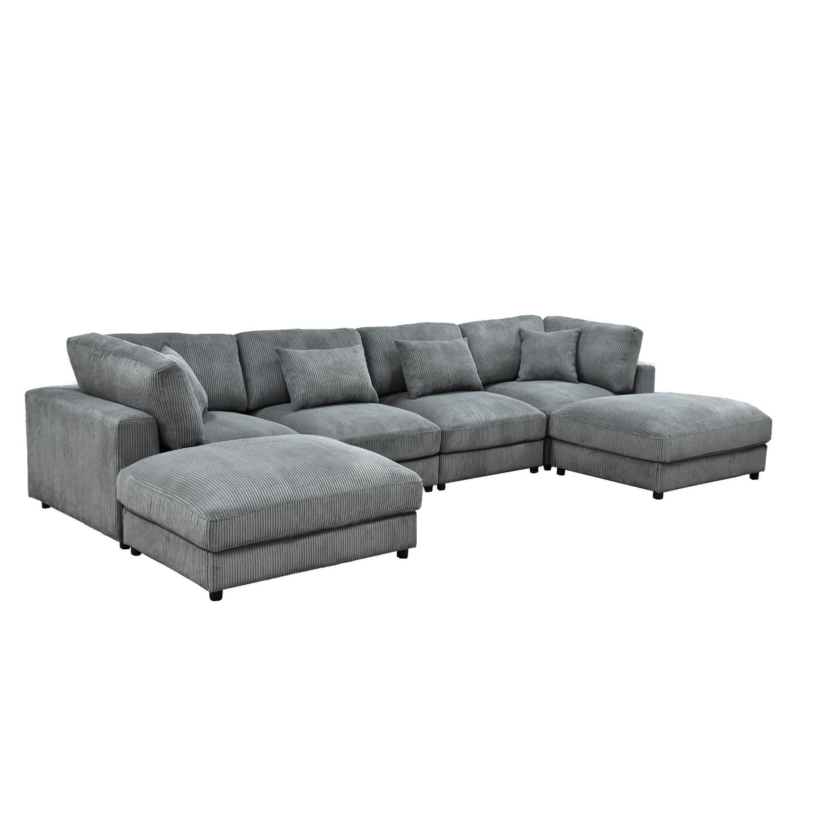 Upholstered Modular Sectional & Custom Configuration And Toss Pillows
