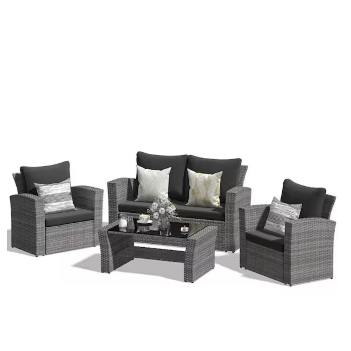 Modern Patio Set With Table And Cushions