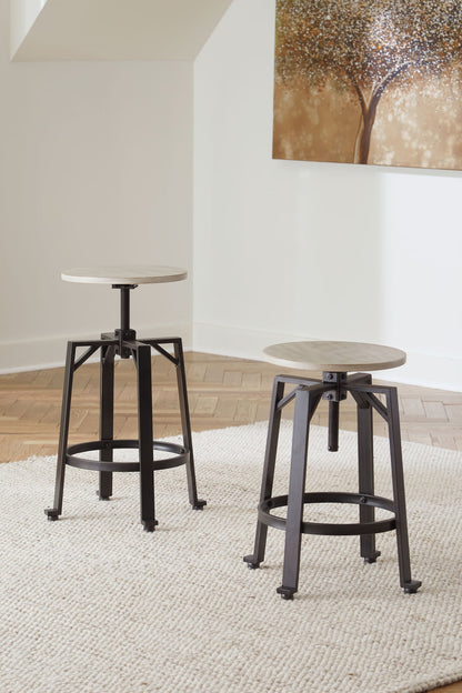 Karisslyn - Swivel Stool (Set of 2) - Whitewash / Black