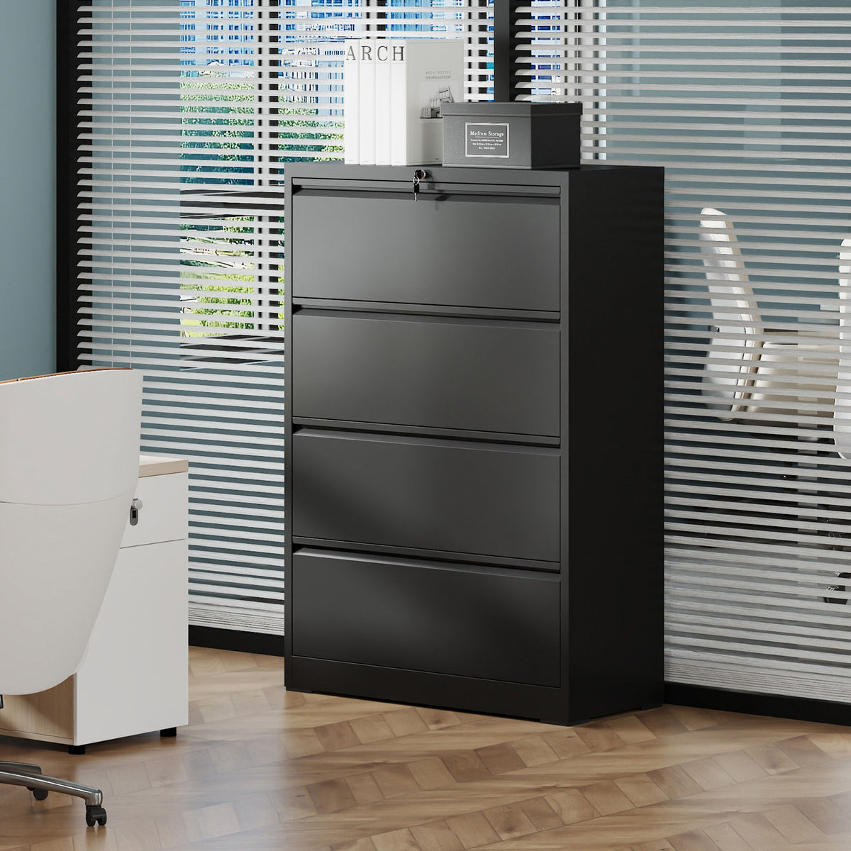 Lateral File Cabinet, Heavy Duty Filing Holds Letter/Legal/A4 Files