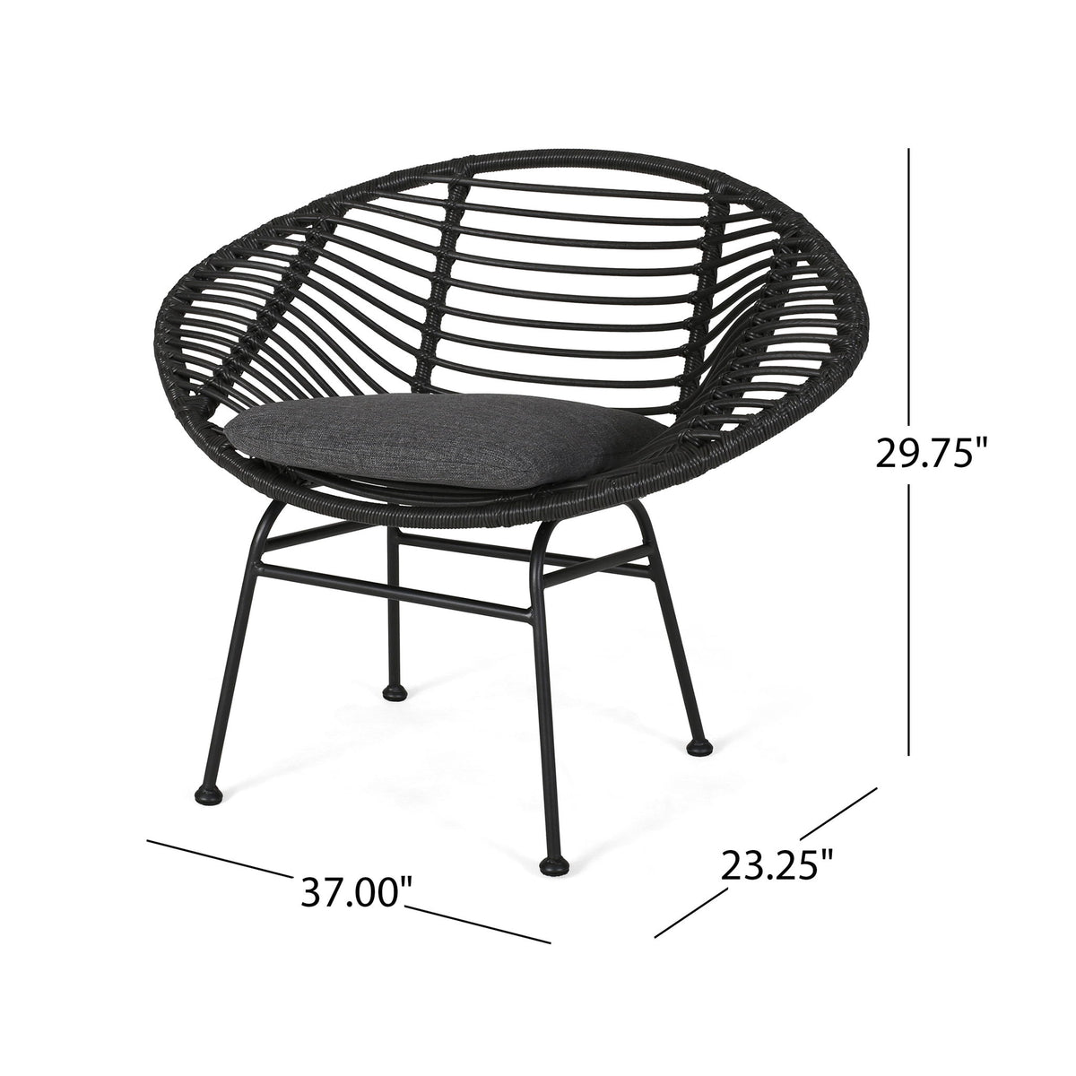 Cordella - Outdoor Woven Wicker Chairs With Cushions, (Set of 2)