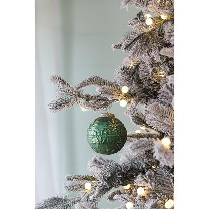 Christmas Ball Ornaments, Glass Decorative Hanging Ball Christmas Tree Ornaments, For Holiday Party Decorations (Set of 6) - Green