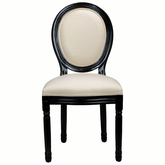 Dining Chairs Upholstered With Sponge Round Back (Set of 2) - Black