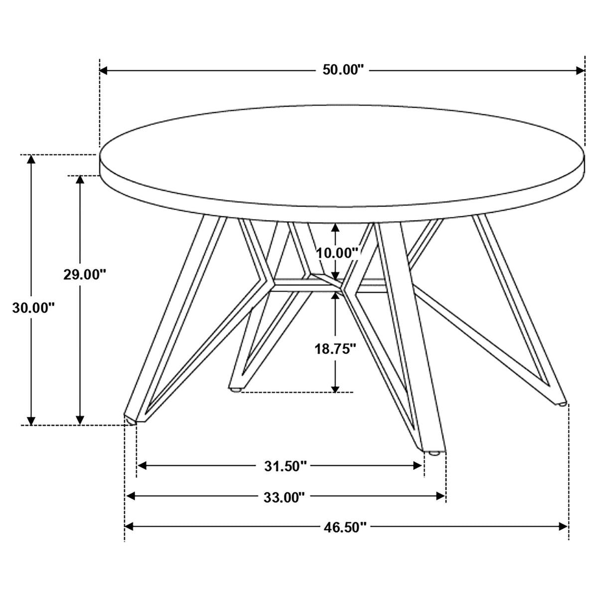 Royceton - Top Dining Table Industrial Round Dining Table - Gray / Black