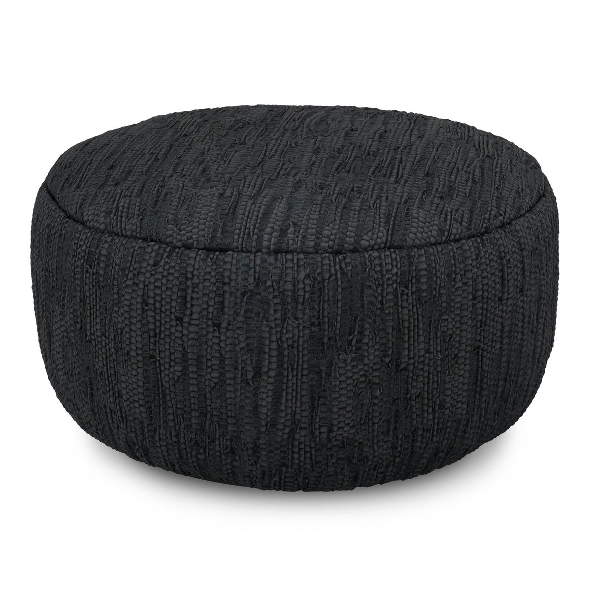 Fredrik - Round Pouf - Black