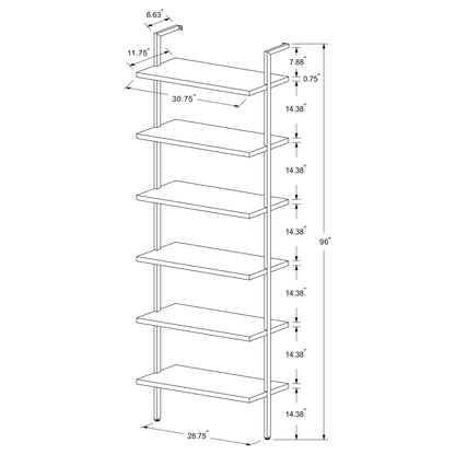 Christy - Owens - 6 Shelf Wall Bookshelf - Walnut