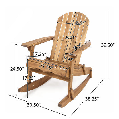 Outdoor Adirondack Rocking Chair With Hand Crafted Details