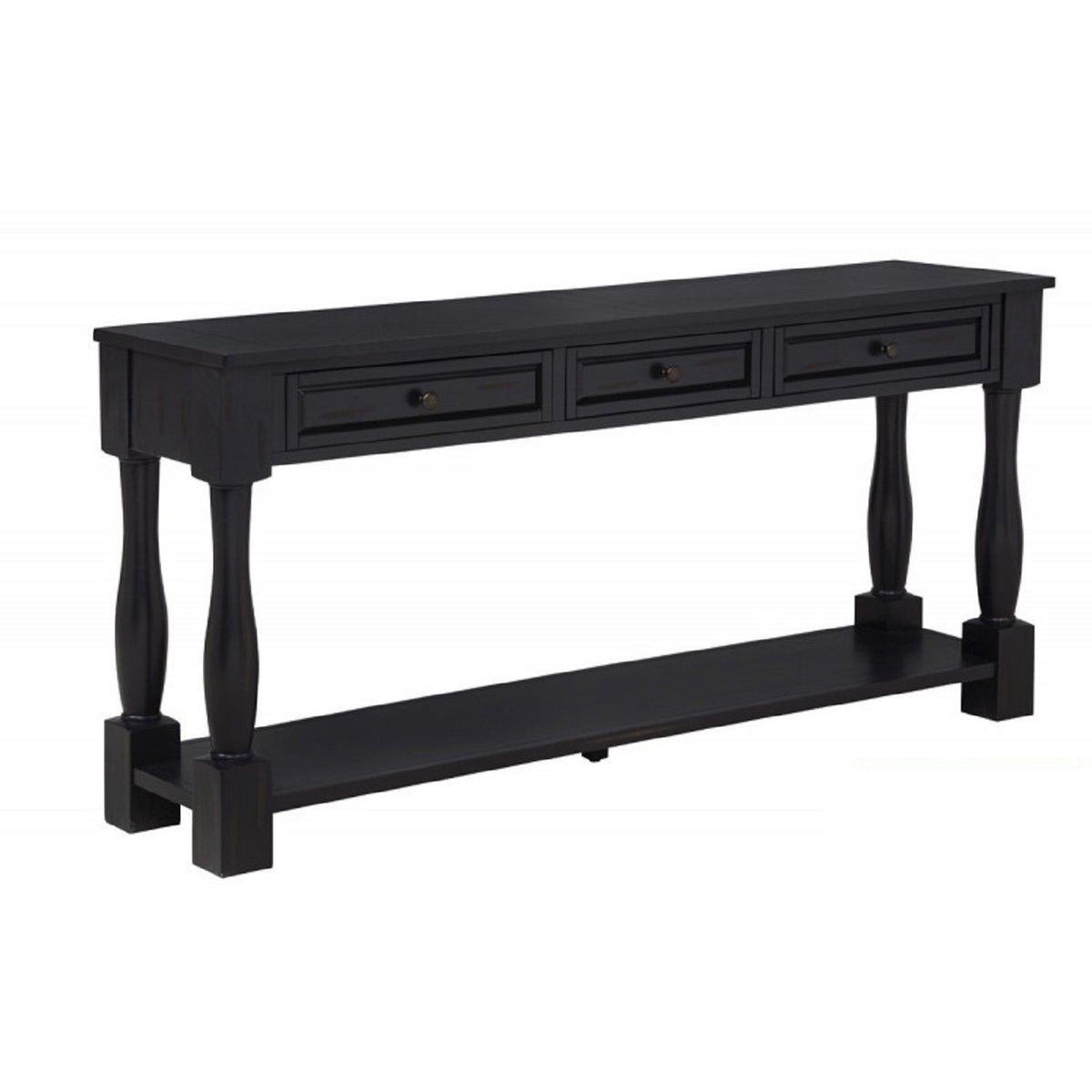 Long Console Table With Drawers And Shelf
