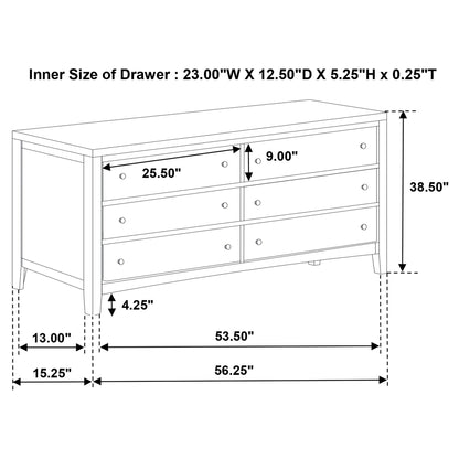 Clement - 6 Drawer Dresser Cabinet - Espresso