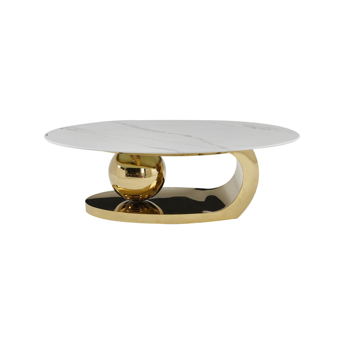 Oval Coffee Table With Geometric Precision