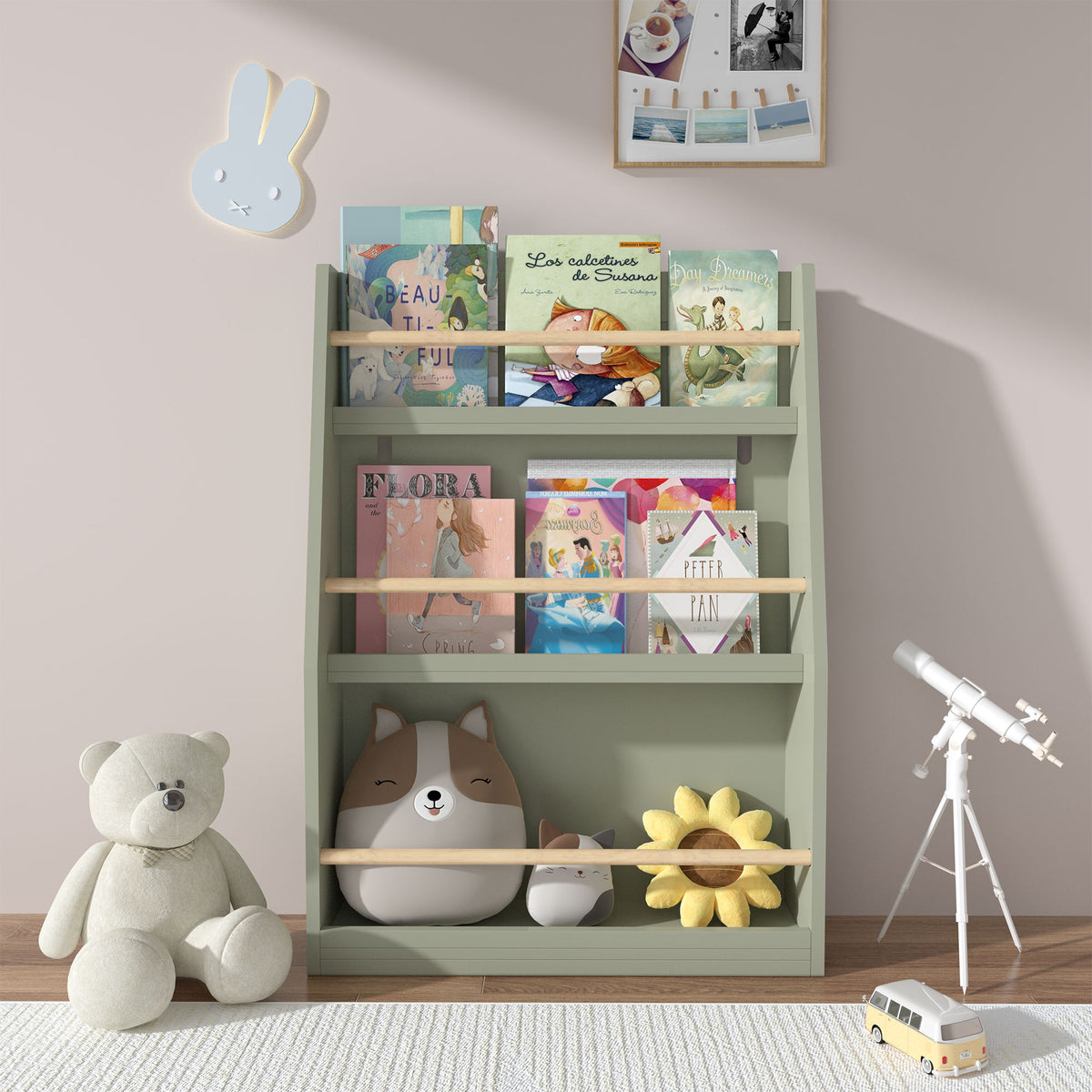 3 Tier Book Shelf, Compact Storage For Bedrooms