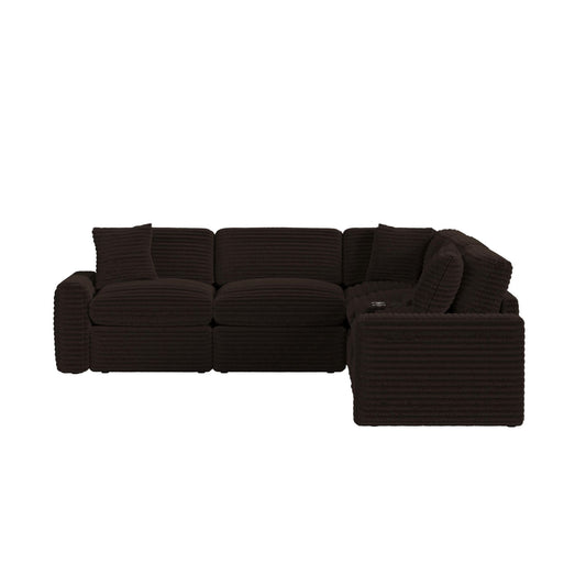 Corsicana - Sectional LHF Power Motion Recliner With 1 Pillow 22" - Masis Espresso