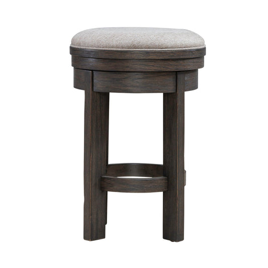 Lennox Hill - Upholstered Swivel Console Stool - Dark Brown