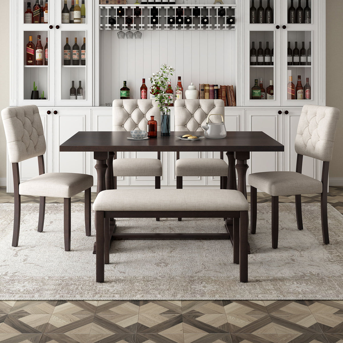 6 Piece Dining Set Retro Style