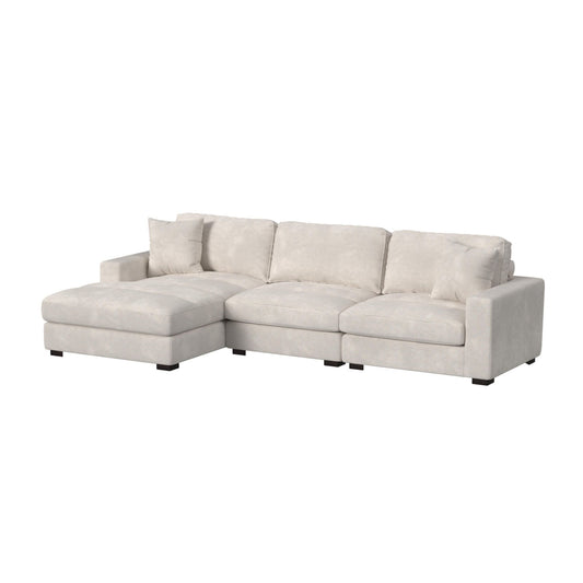 Arizona - Modular LHF Fabric Chaise With 1 Pillow 20" - Steno Beige