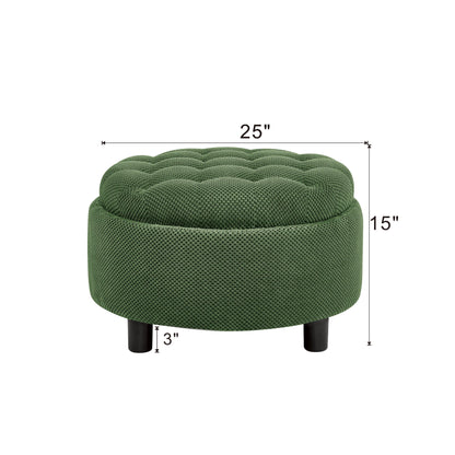 Storage Round Footstool Table Ottoman