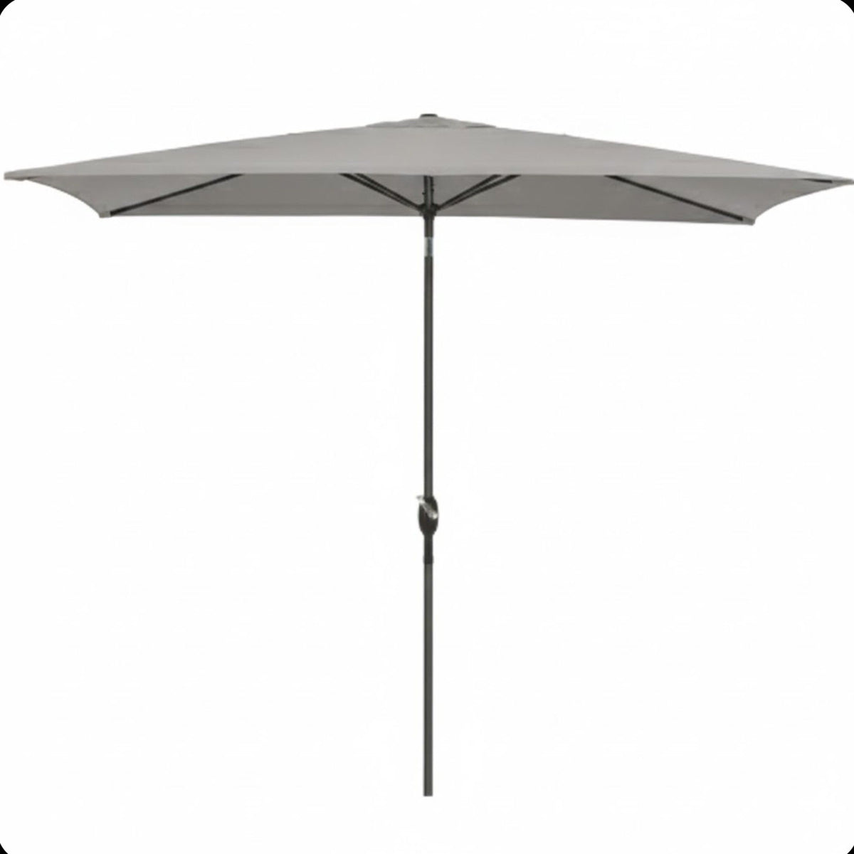Rectangular Patio Umbrella With Crank Tilt, Polyester UV-Resistant Canopy