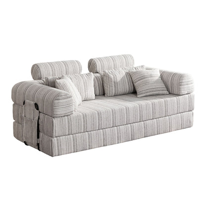 Convertible Sleeper Sofa Bed With High Density Compressed Sponge, Upholstered Couch For Living Room