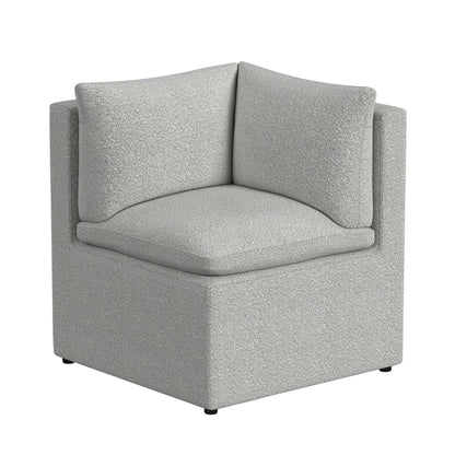 Portland - Upholstered Corner Nook - Gray Boucle