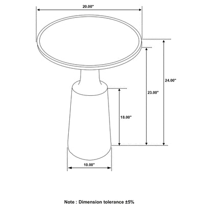 Pedestal Accent Table With Round Lipped Top