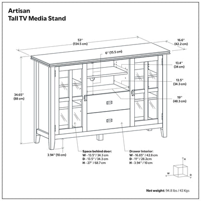 Artisan - TV Stand For TVs - Dark Brown
