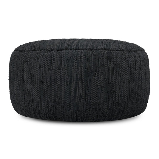 Fredrik - Round Pouf - Black