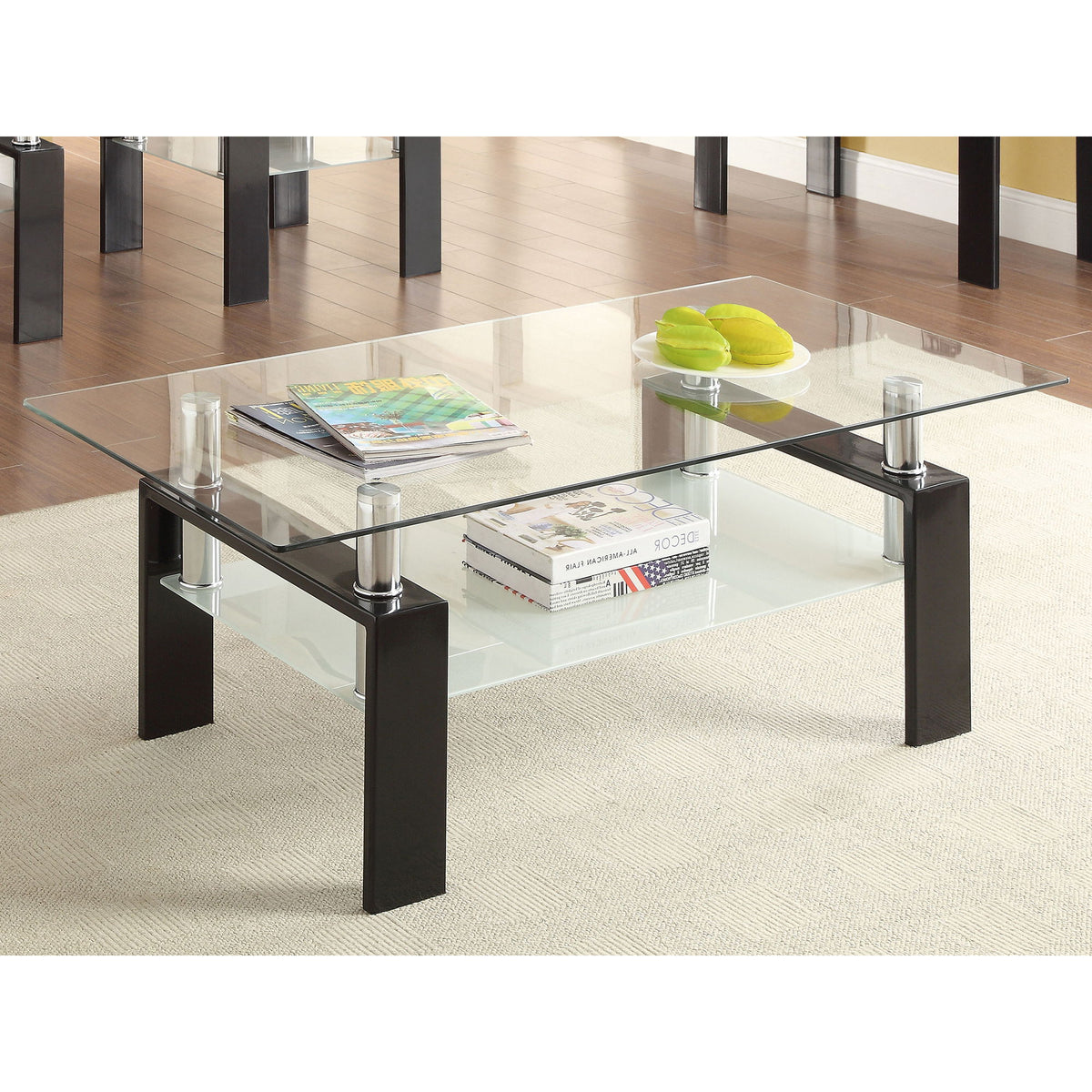 Moriah - 1 Shelf Rectangular Coffee Table - Black