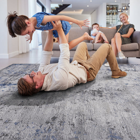 Marfi - 6' X 9' Abstract Area Rug - Silver