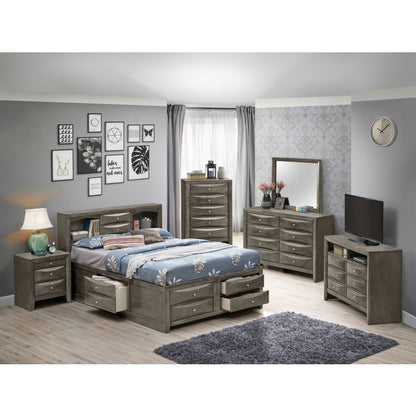 Modern Design Storage Bed With Bookcase Headboard