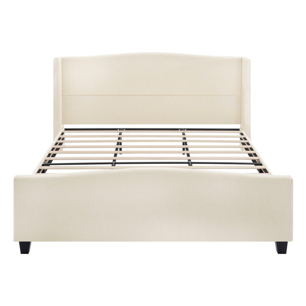 Platform Bed Frame With Tall Headboard And High Footboard