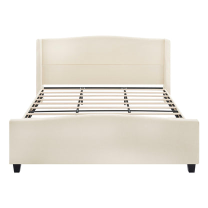 Platform Bed Frame With Tall Headboard And High Footboard
