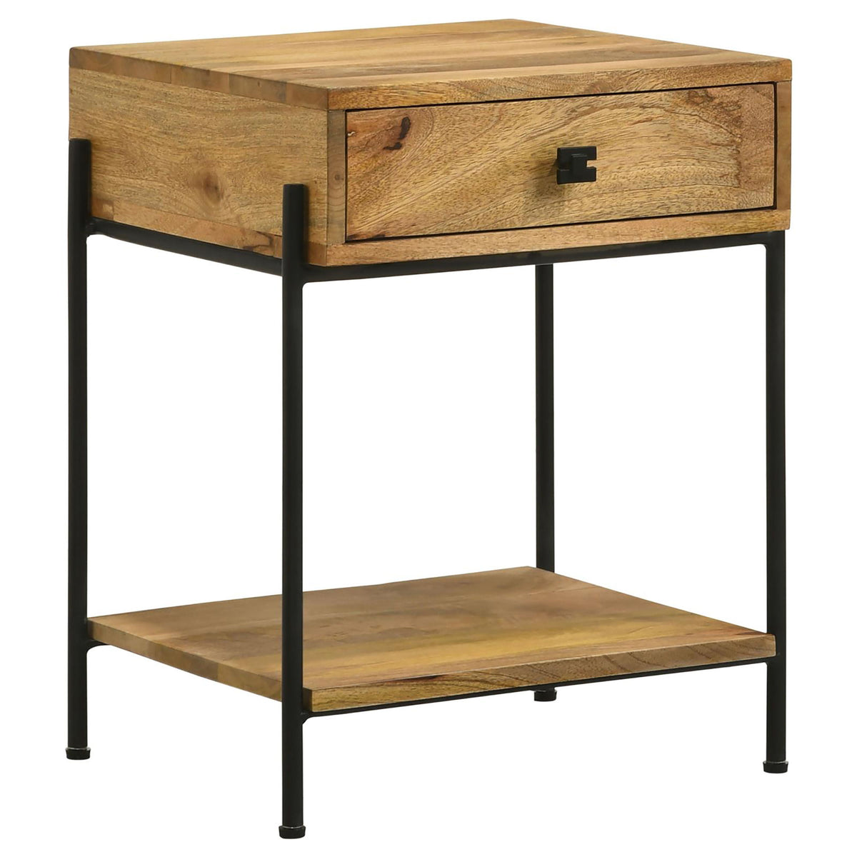 1 Drawer Accent Table With Bottom Shelf - Brown