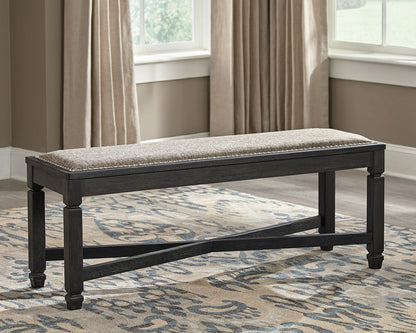 Tyler Creek - Upholstered Bench - Black / Grayish Brown