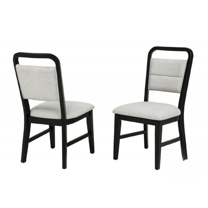 Dining Kitchen Side Chair With Curved Back Design (Set of 2) - Black / Gray