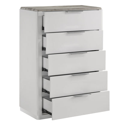 Jazz - 5 Drawer Chest - White