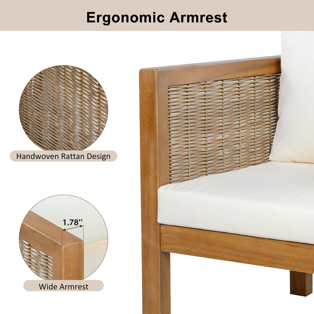 2 Piece Outdoor Armchair Set With Cushion