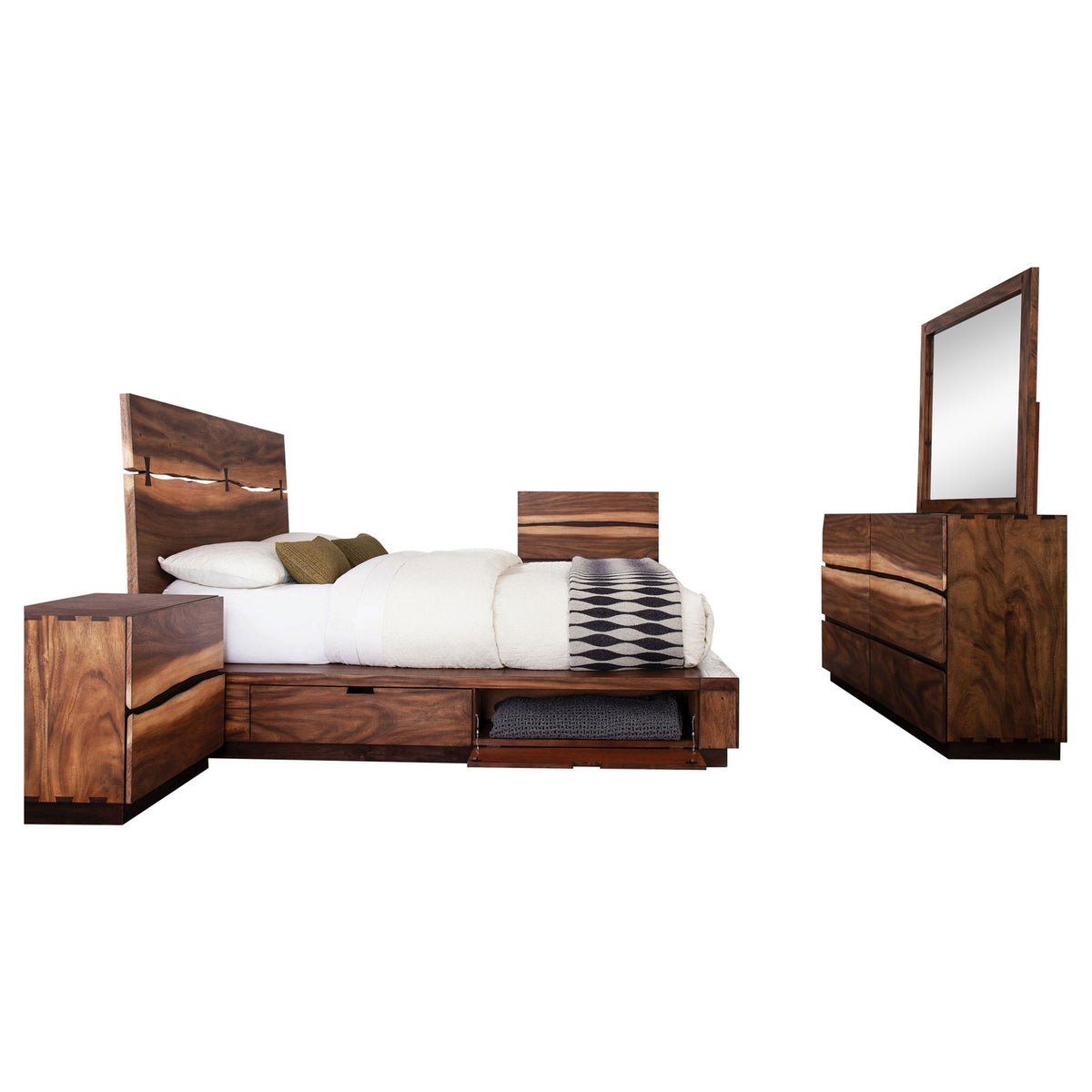 Beverly - 5 Piece Eastern King Bedroom Set - Walnut