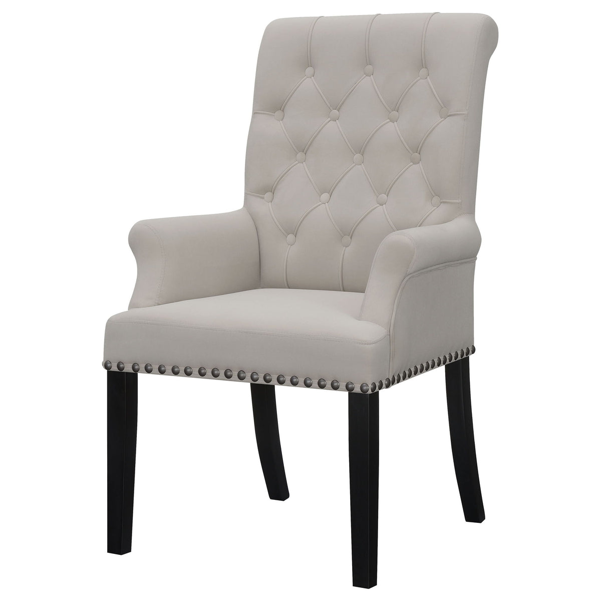 Norwich - Dining Arm Chair With Button Tufting And Rolled Top