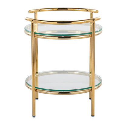 Rhonda - Contemporary / Glam Side Table - Gold / Clear