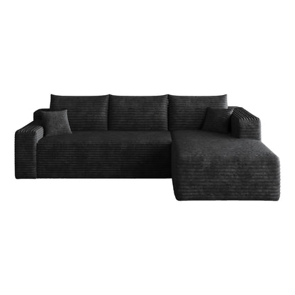 Cloud Sectional Sofa, Comfort U-Shaped Sofa For Living Room - Black